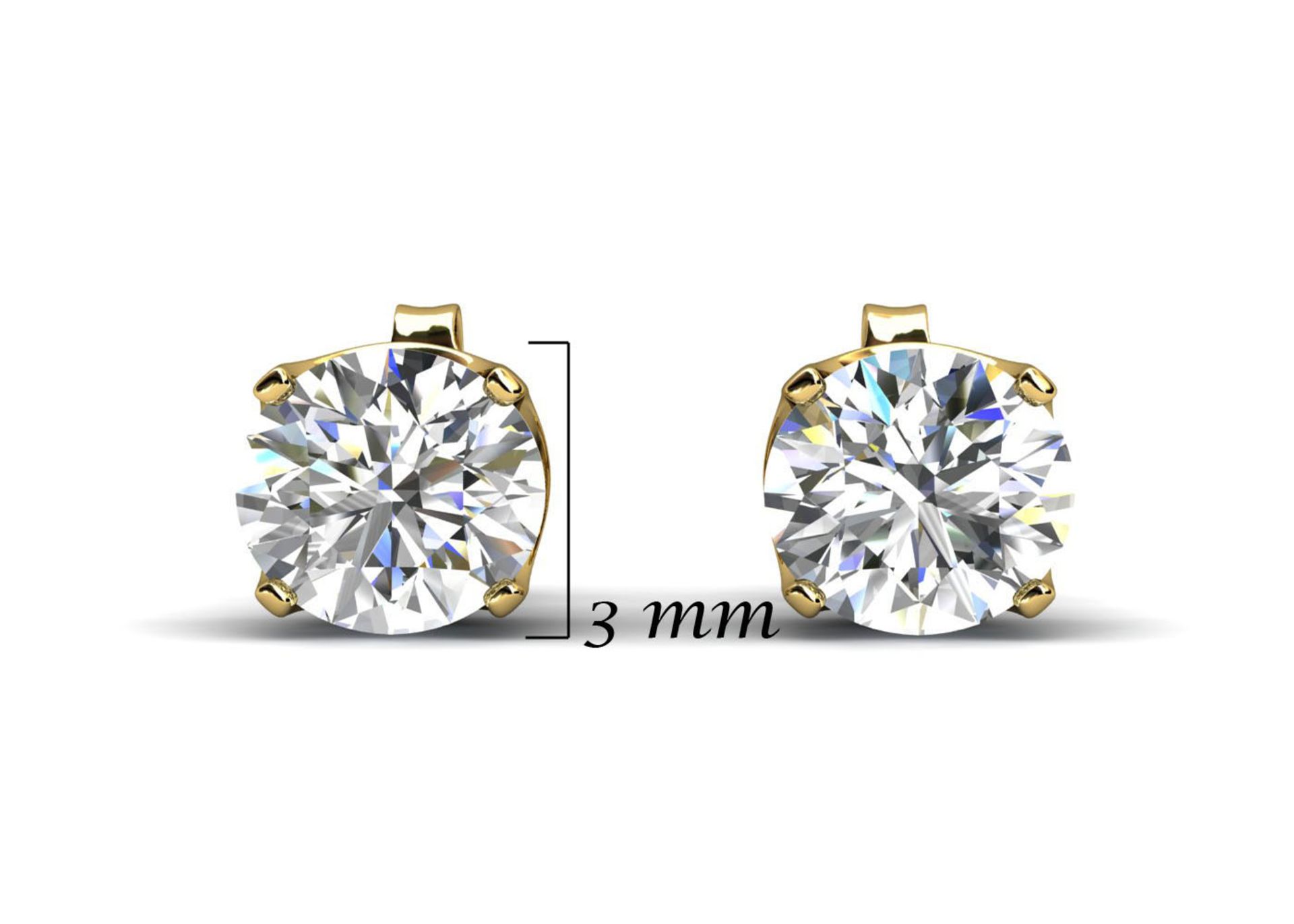 9ct Single Stone Four Claw Set Diamond Earring 0.20 Carats - Image 5 of 5