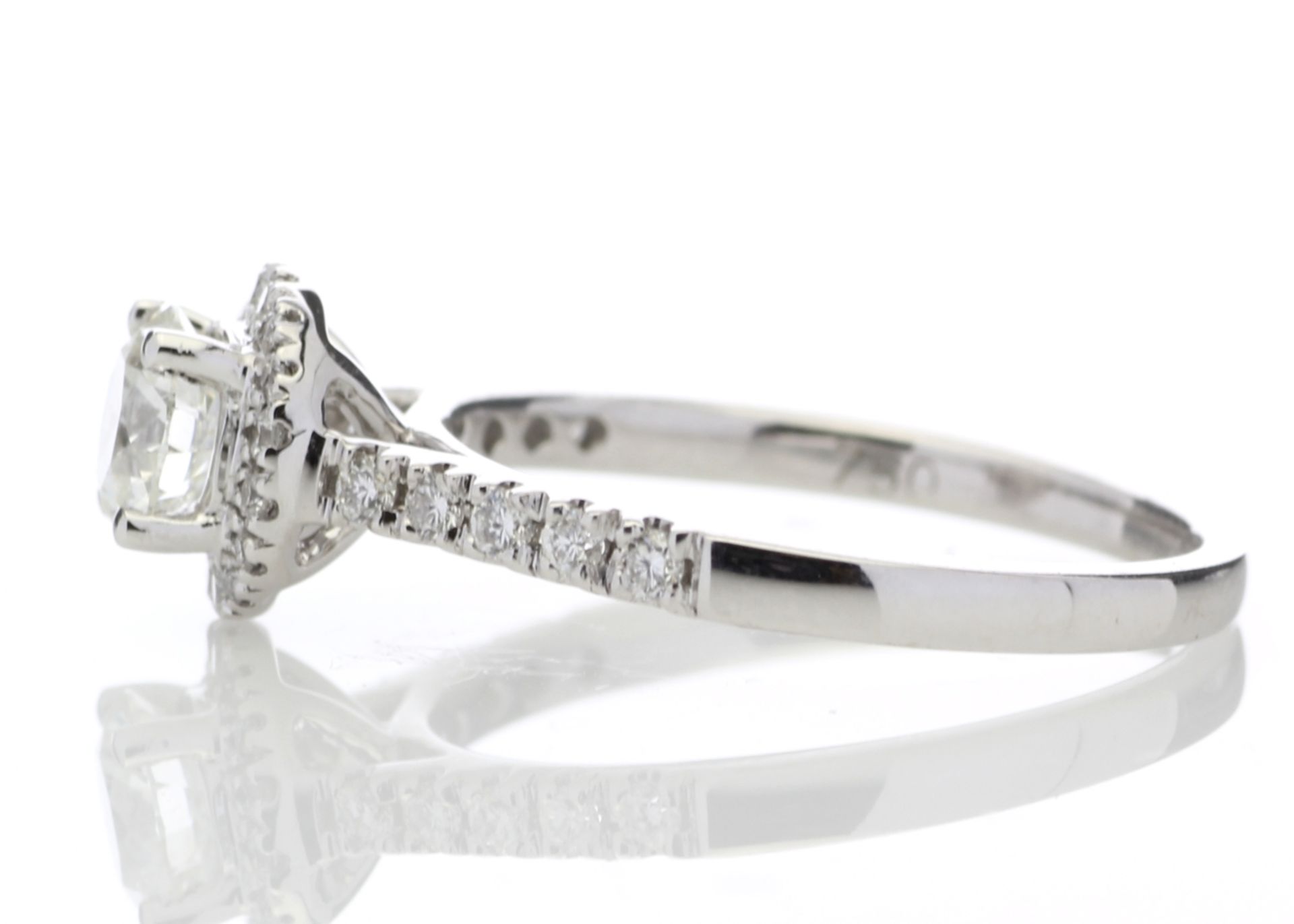 18ct White Gold Single Stone Halo Diamond Ring (0.50) 0.70 Carats - Image 3 of 6