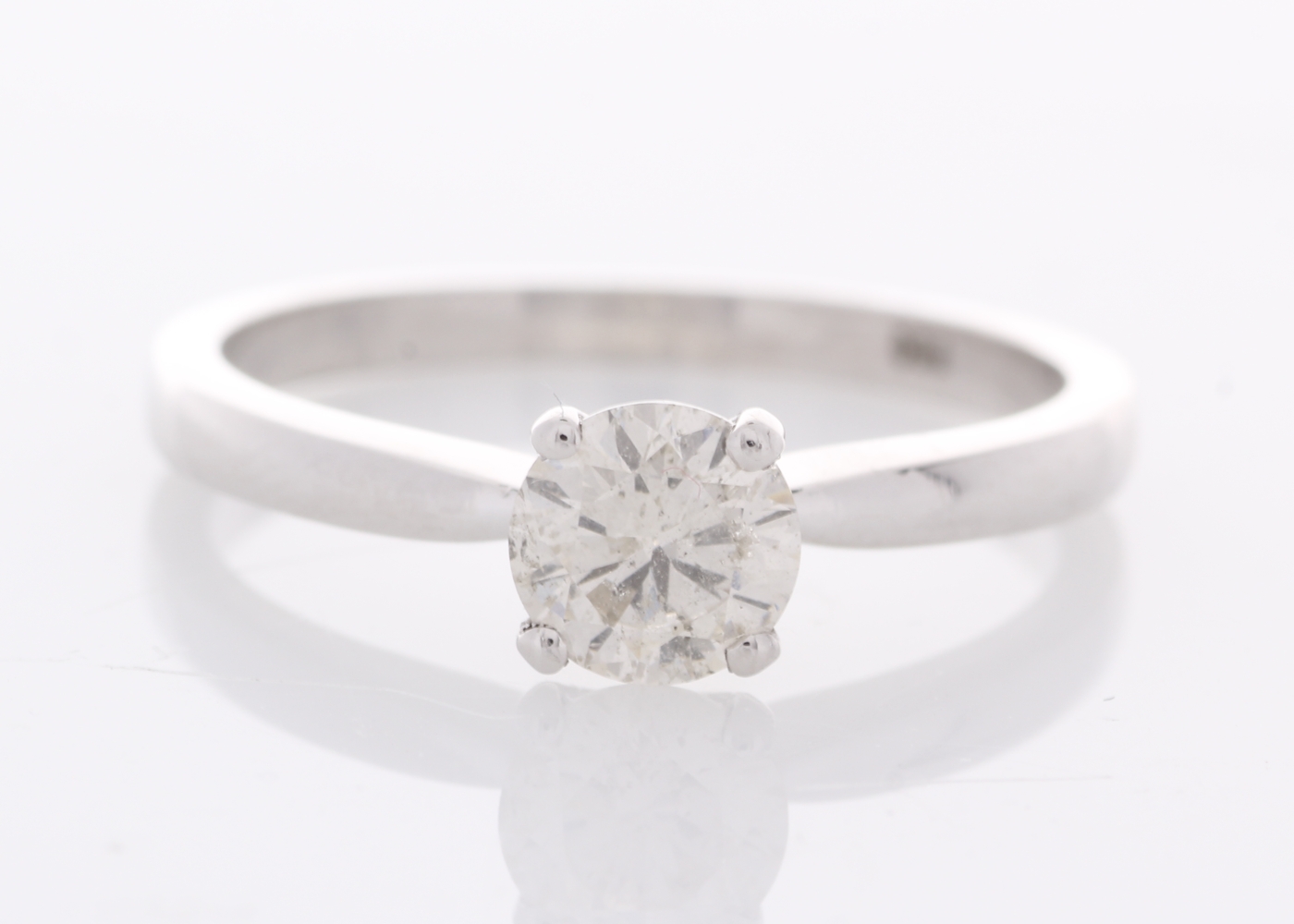 18ct White Gold Single Stone Prong Set Diamond Ring 0.57 Carats