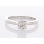 18ct White Gold Single Stone Prong Set Diamond Ring 0.57 Carats