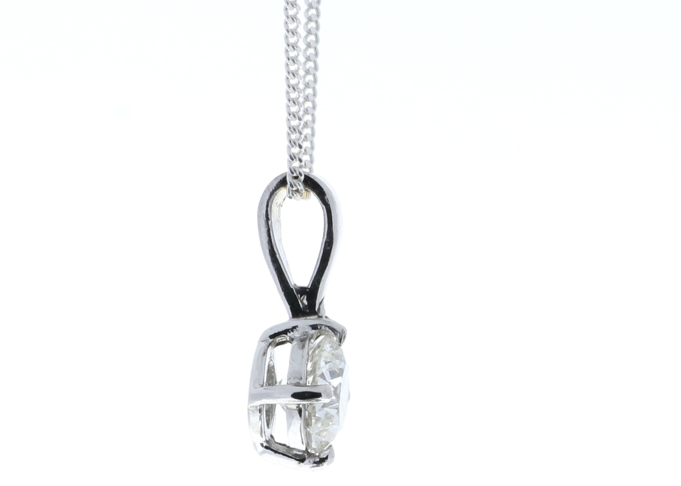 18ct White Gold Single Stone Wire Set Diamond Pendant 0.70 Carats - Image 3 of 5