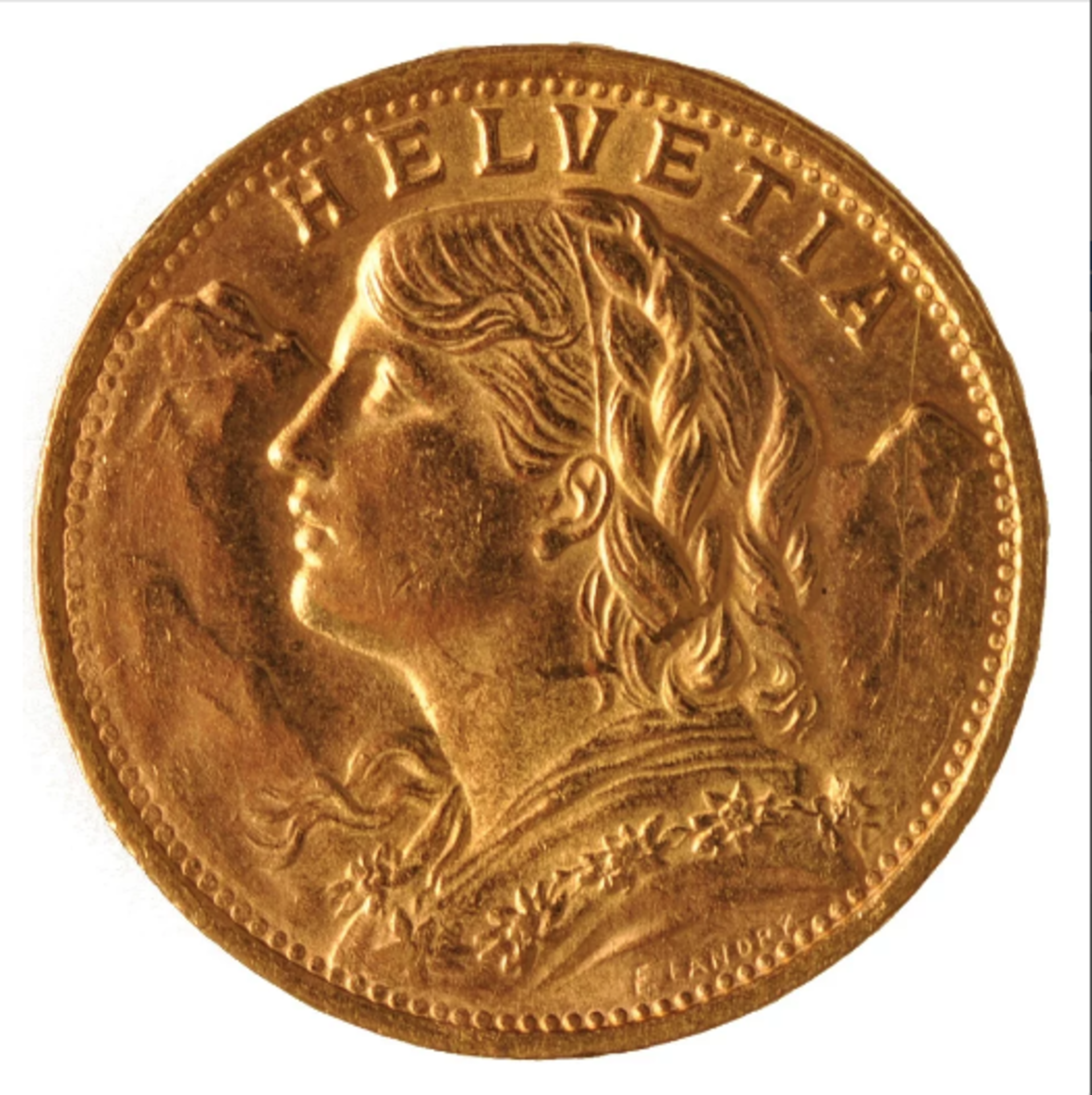 1910 Confederation gold - 20 Swiss francs Gold coin - Image 2 of 2