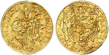 1719 Gold 1/4 Ducat - Salzburg - Franz Anton.
