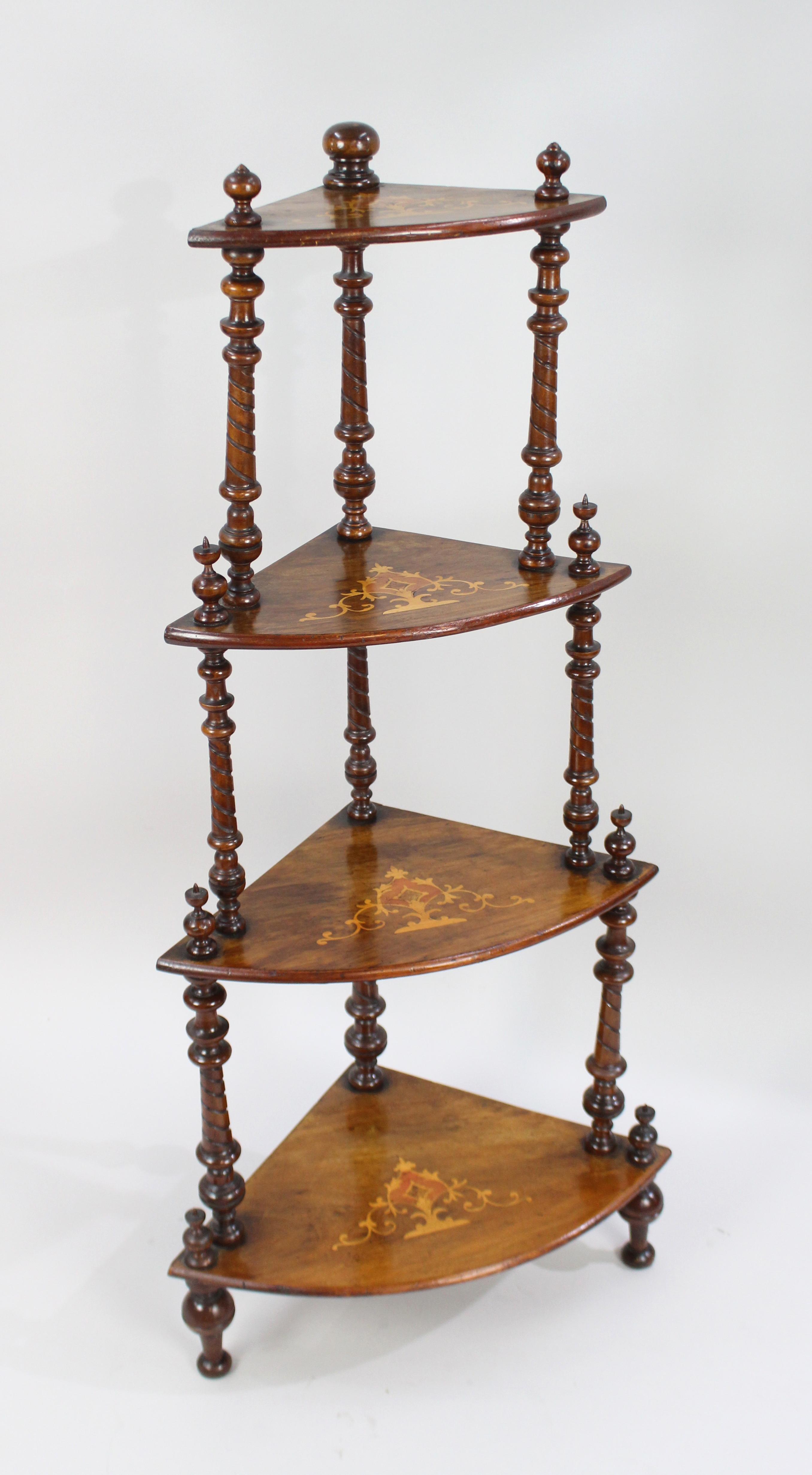 Late Victorian Inlaid Walnut Whatnot Shelves - Image 2 of 2