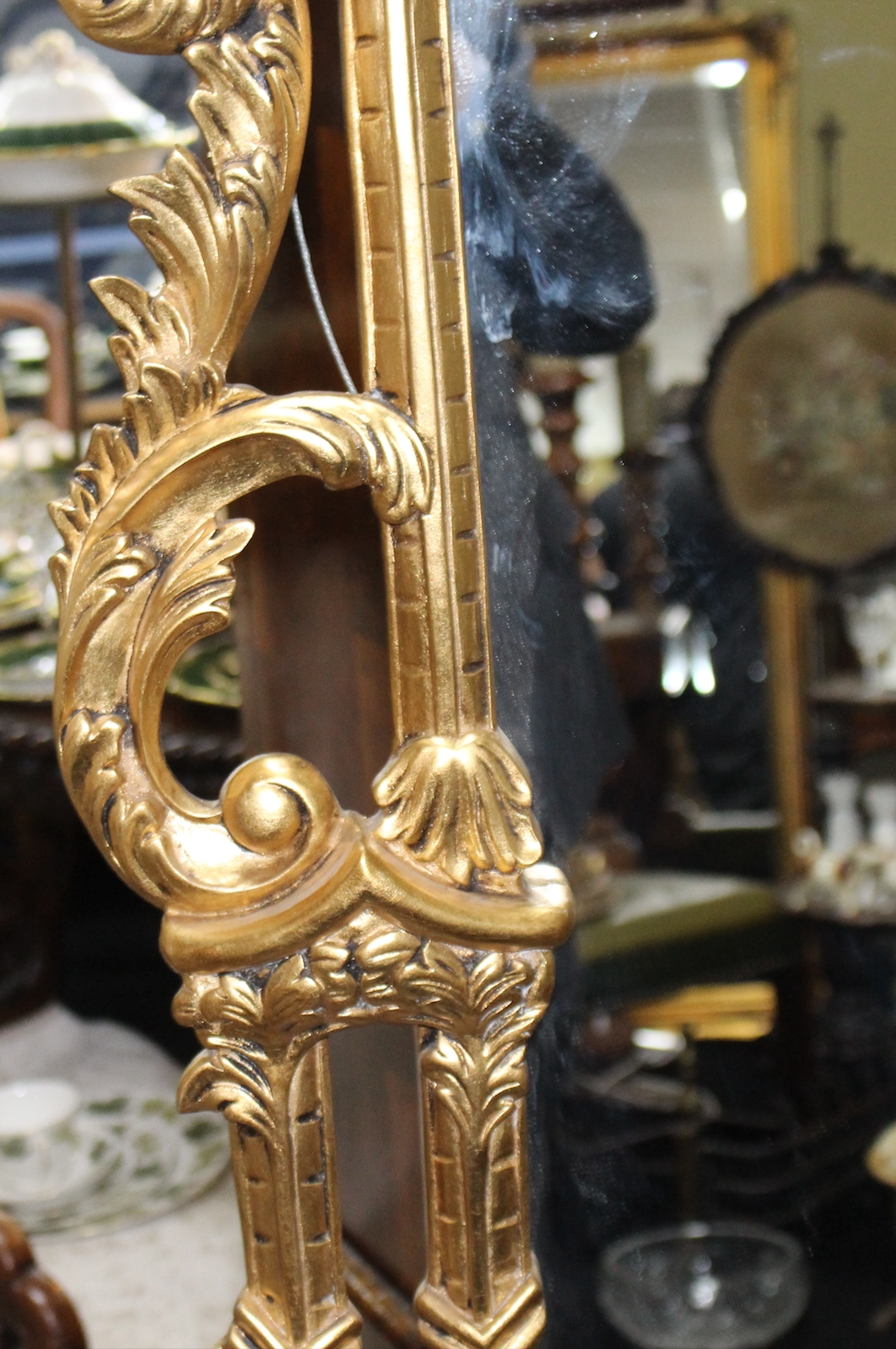 Very Large Tall Carved Wood Chippendale Style Gilt Mirror - Image 5 of 5