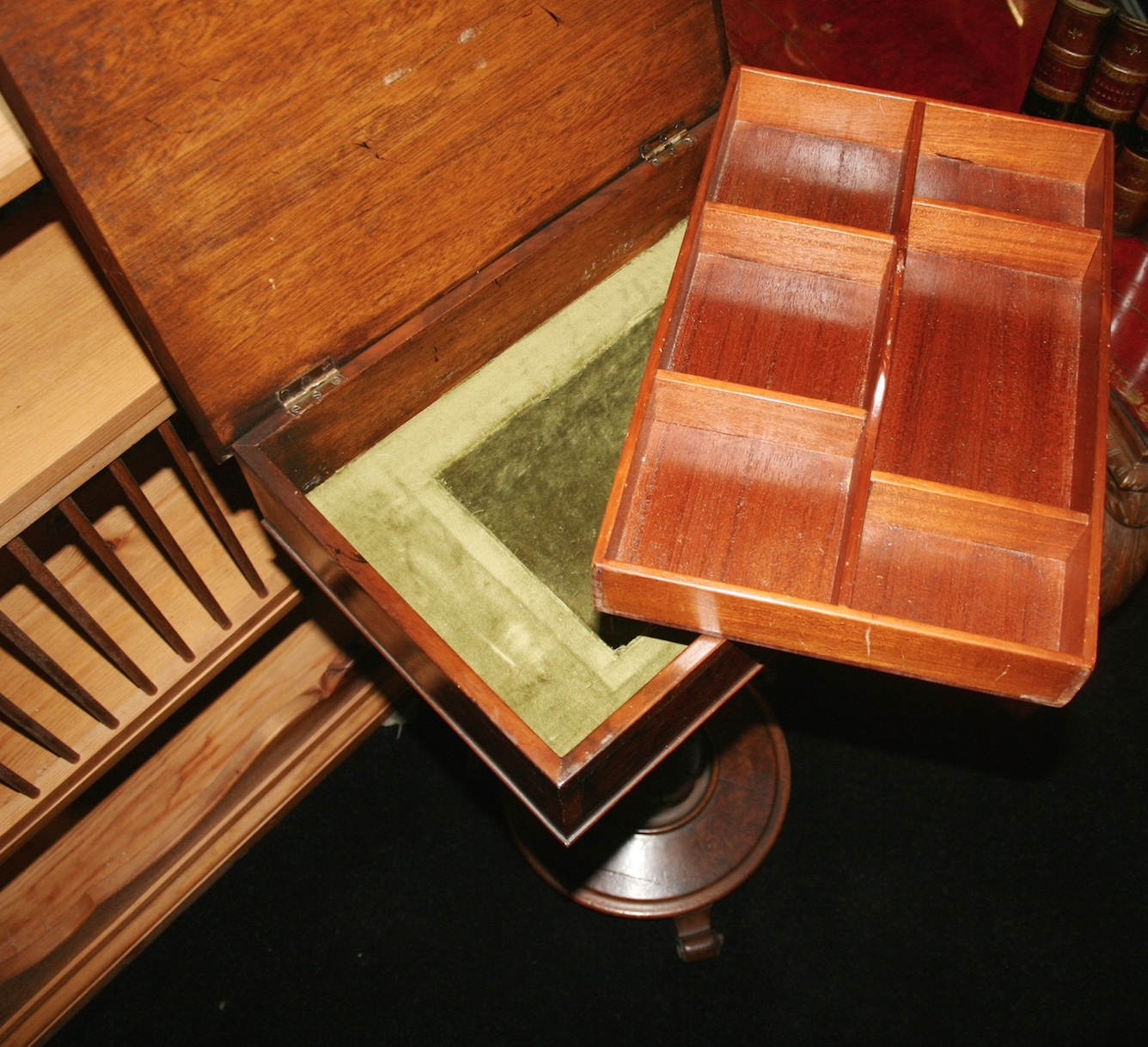 Victorian Walnut Sewing Works Table - Image 8 of 12