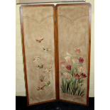 Two Fold Embroidery Needlework Screen