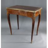 Serpentine Shaped Kingwood Writing Table with Brass Mounts c.1800