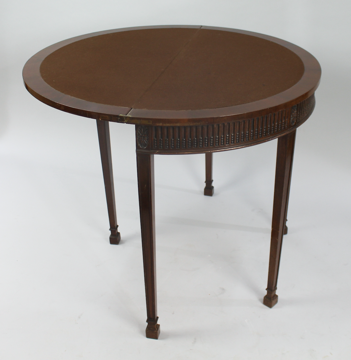 Georgian Style Solid Mahogany Demilune Side Table - Image 3 of 7