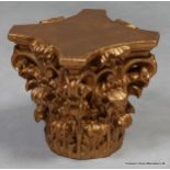 Gilt Corinthian Capital Pedestal Base