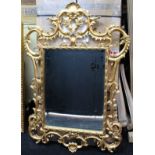 Pair of Ornate Carved Wood Gilt Bevelled Mirrors