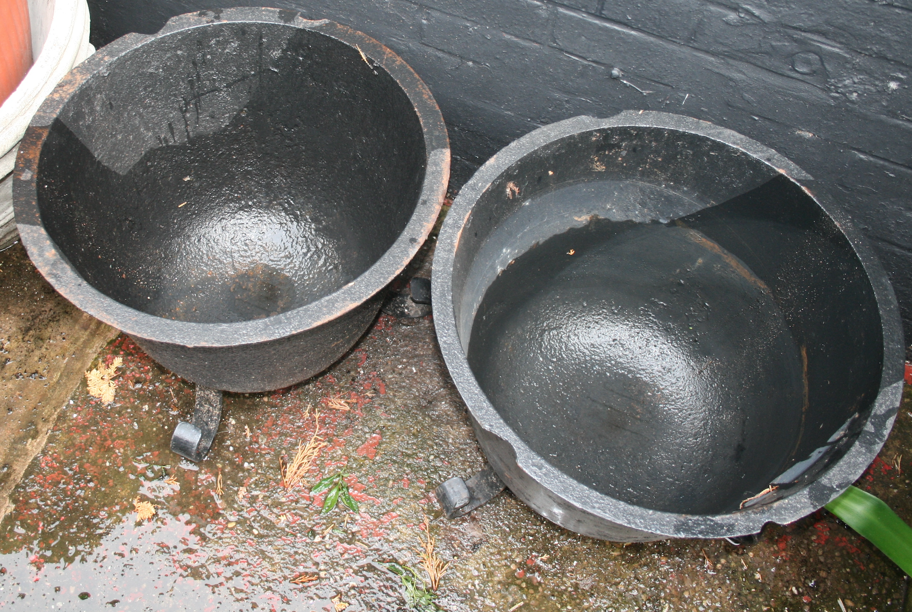 Pair of Victorian Cast Iron Plant Pots On Stands - Image 2 of 5