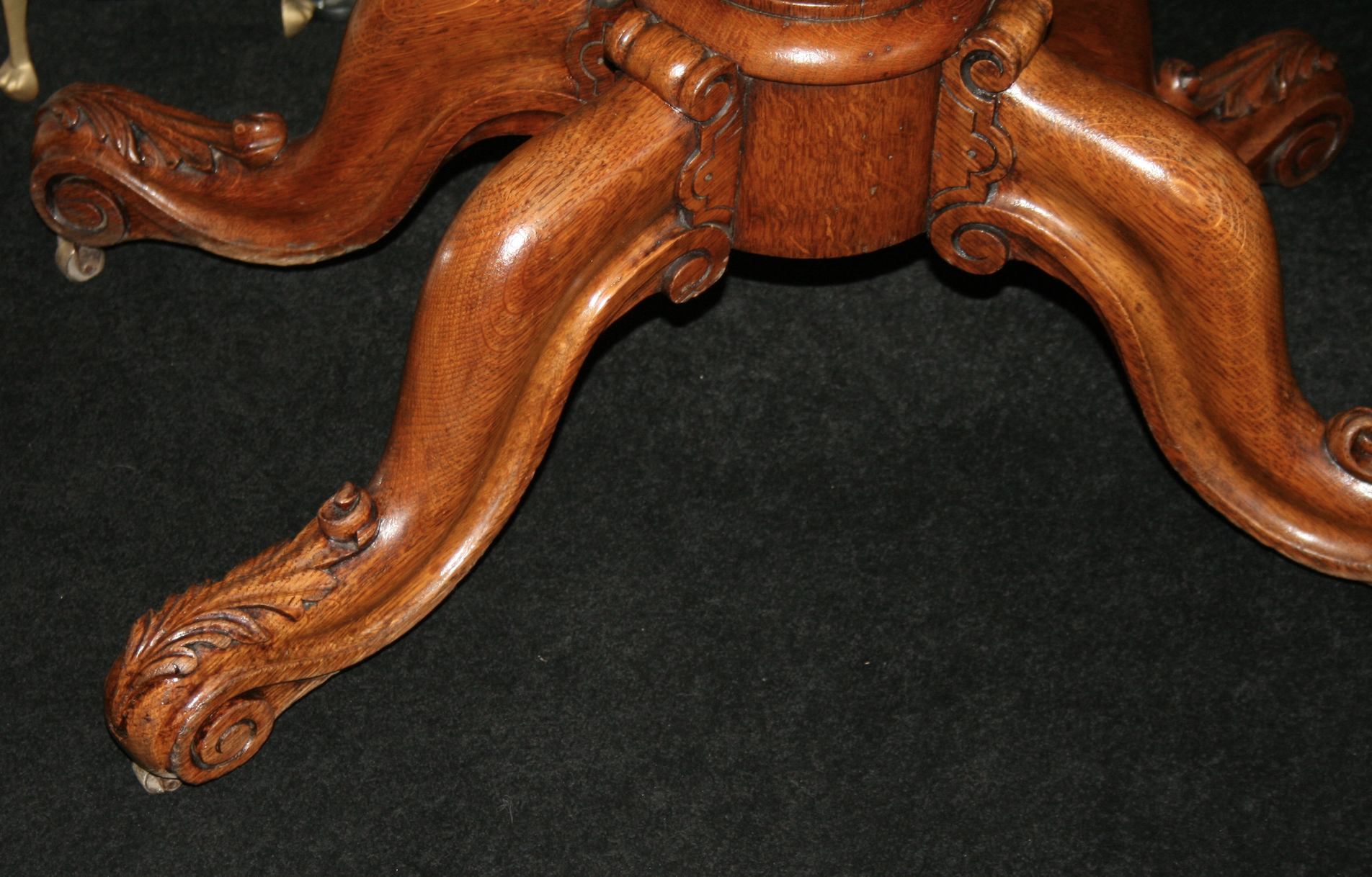 Victorian Carved Oak Fold Over Games Table - Image 7 of 7