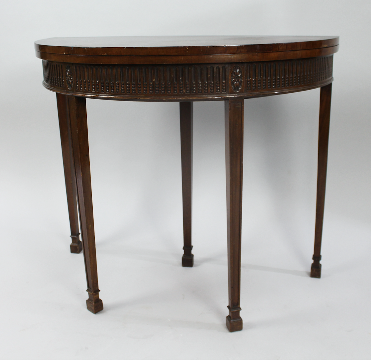 Georgian Style Solid Mahogany Demilune Side Table - Image 2 of 7