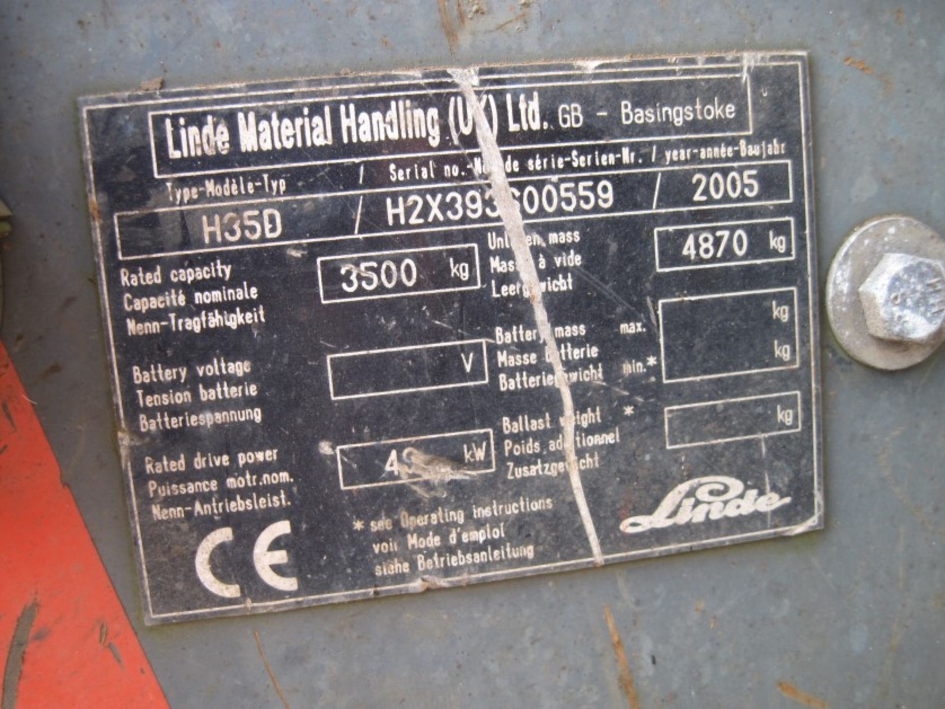 Linde H35D Forklift - Image 8 of 8