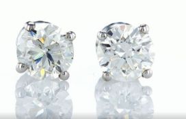 2.02 CTW diamond earrings 18k white gold