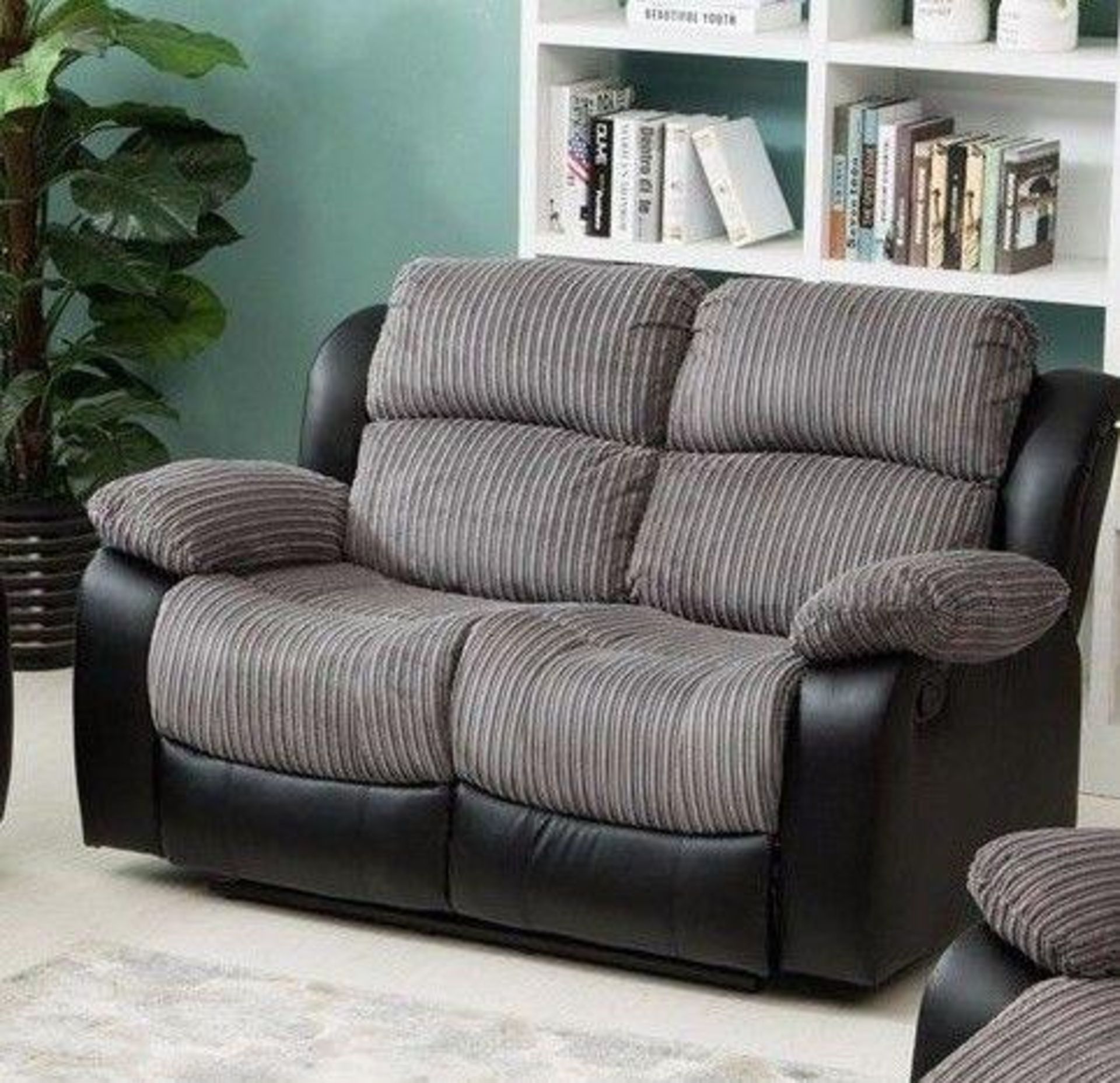 Brand New Boxed 3 Seater Plus 2 Seater California Sofas In Black/Grey - Image 3 of 3