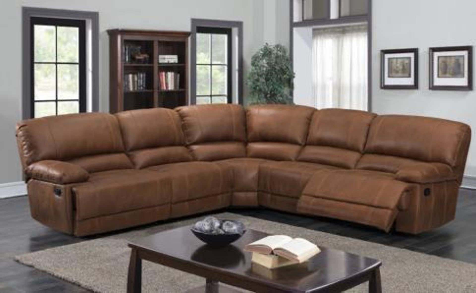 Brand New Boxed Governor Tan Fabric Reclining Corner Sofa - Image 2 of 2