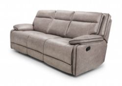 Brand New Boxed 3 Seater Cheltenham Reclining Sofa In Light Grey