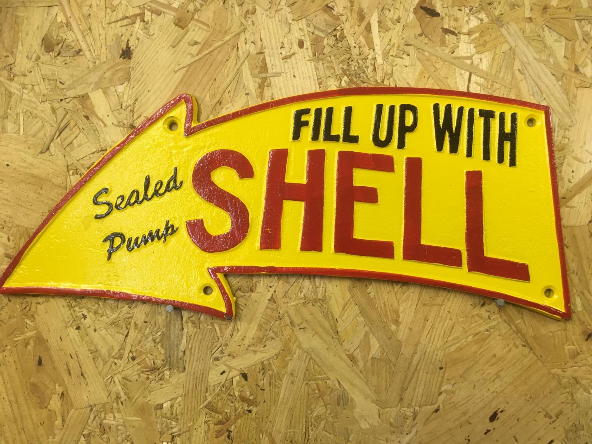 Fill Up With Shell Arrow Wall Plaque