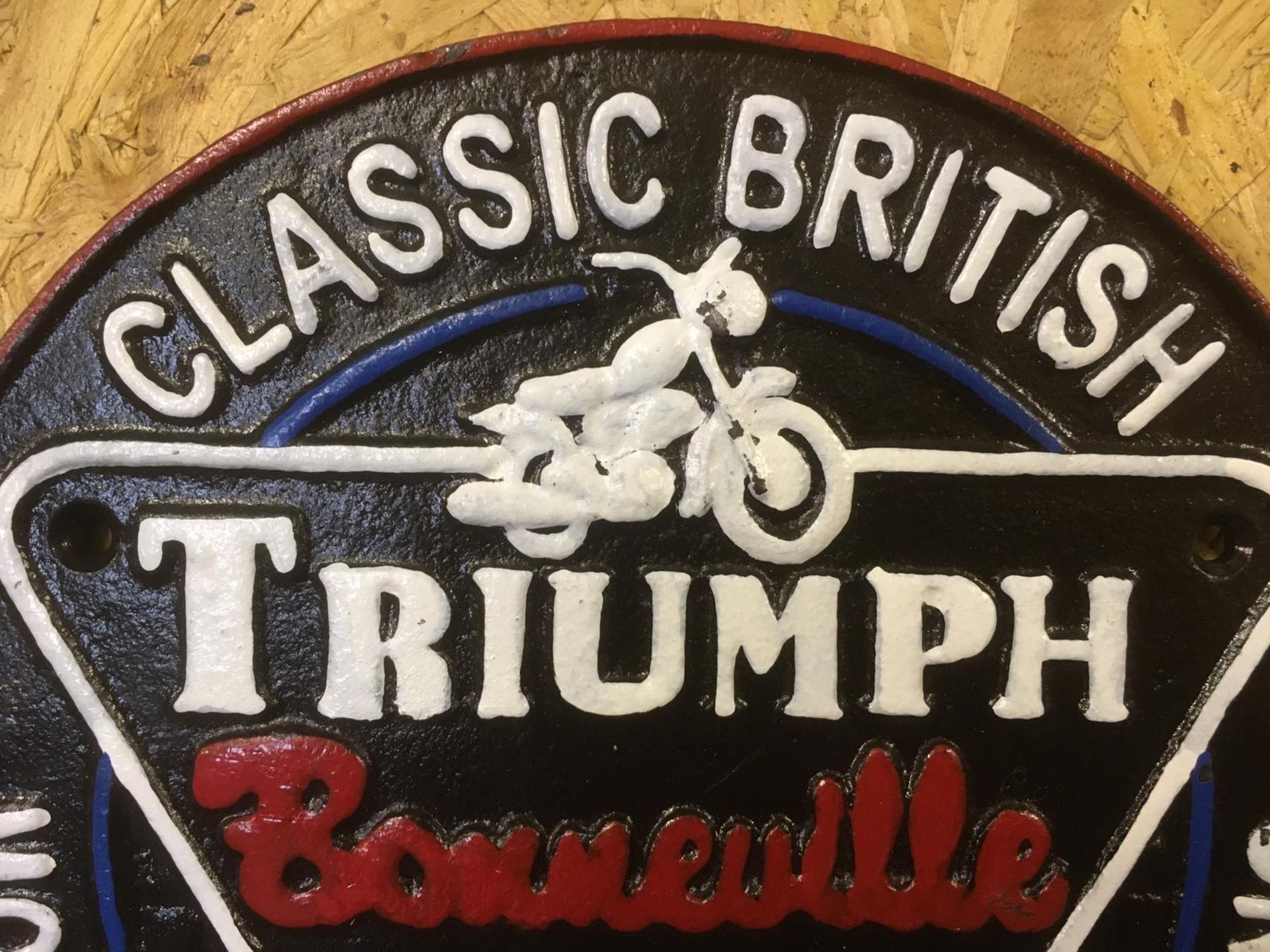 Triumph Motorcycle Round Wall Plaque - Image 3 of 3