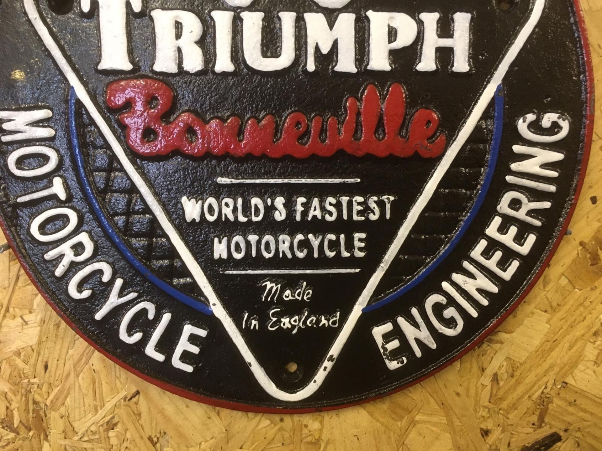 Triumph Motorcycle Round Wall Plaque - Image 2 of 3