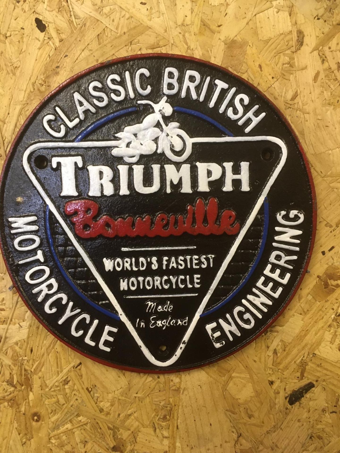 Triumph Motorcycle Round Wall Plaque