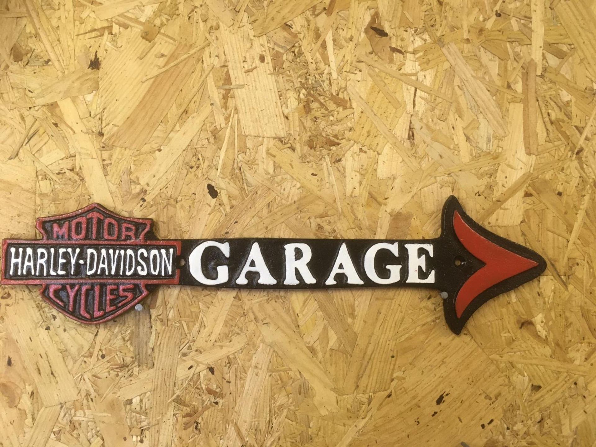 Harley Davidson Motorcycles Garage Arrow Wall Plaque