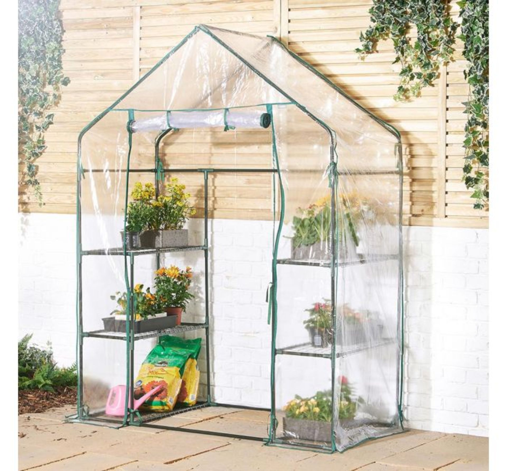 (HZ36) Walk in Greenhouse Keep conditions controlled for your plants, seeds and seedlings Six...