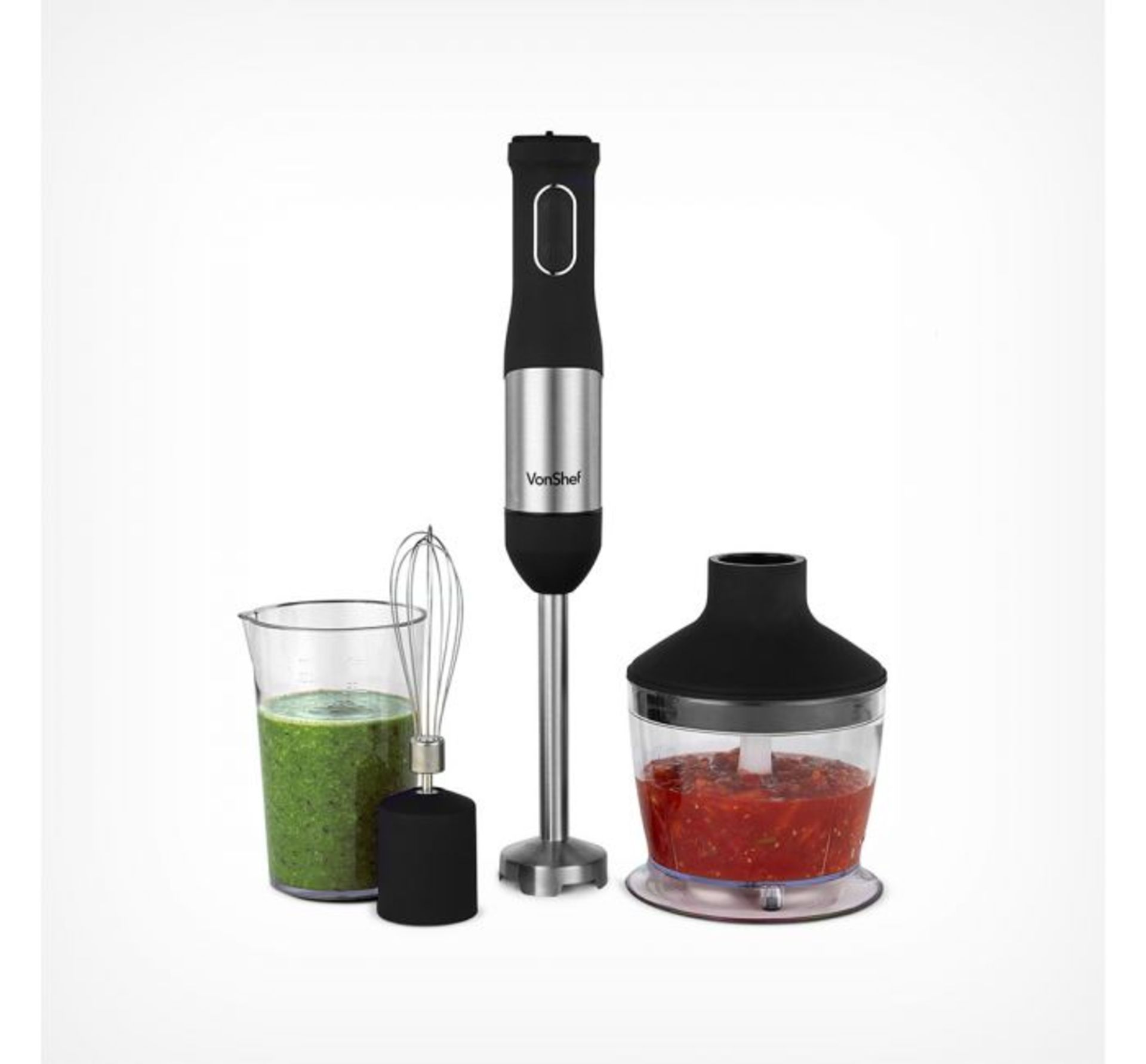 (HZ9) 800W 3 in 1 Hand Blender Set includes 500ml chopping bowl, 600ml beaker with blending bl... - Image 2 of 3