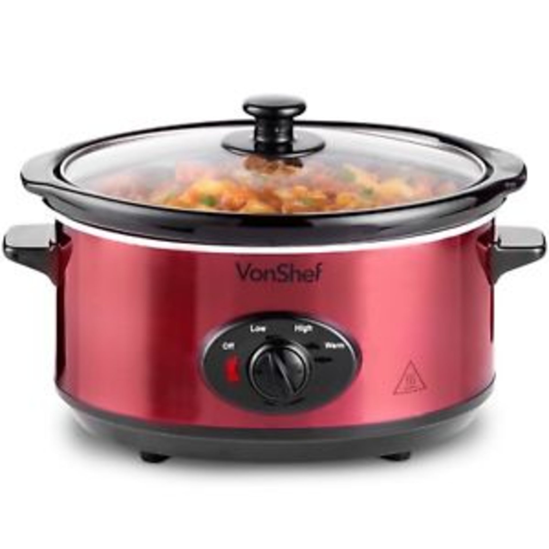 (HZ33) Slow cooker 6 5l with glass lid - metallic red Included componentsGlass lid model50/3...