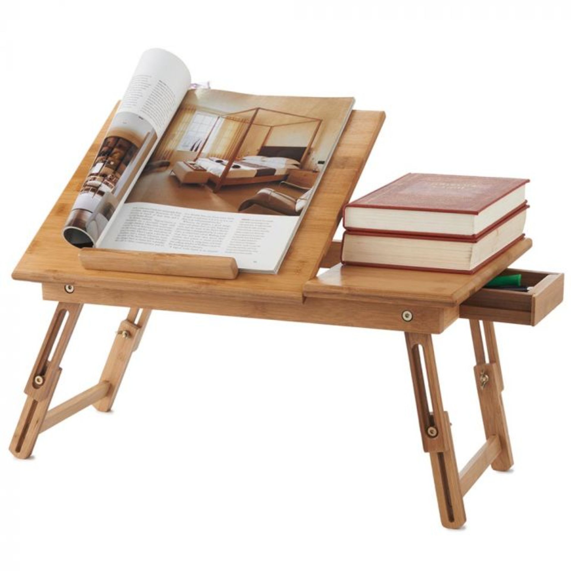 (S314) Bamboo Tablet & Laptop Table Suits most standard-sized laptops Sturdy but lightweight ... - Image 7 of 8