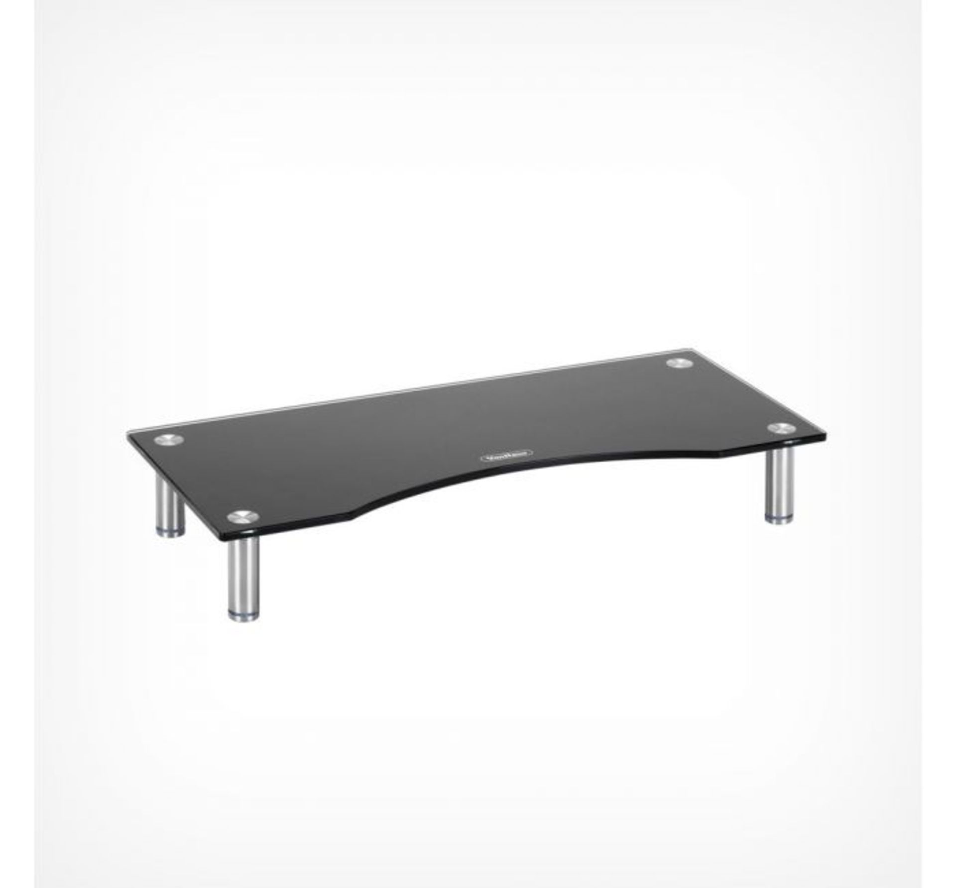 (HZ69) Sml Glass Monitor Stand - Black Made from strong 8mm thick clear tempered glass measuri... - Image 2 of 2