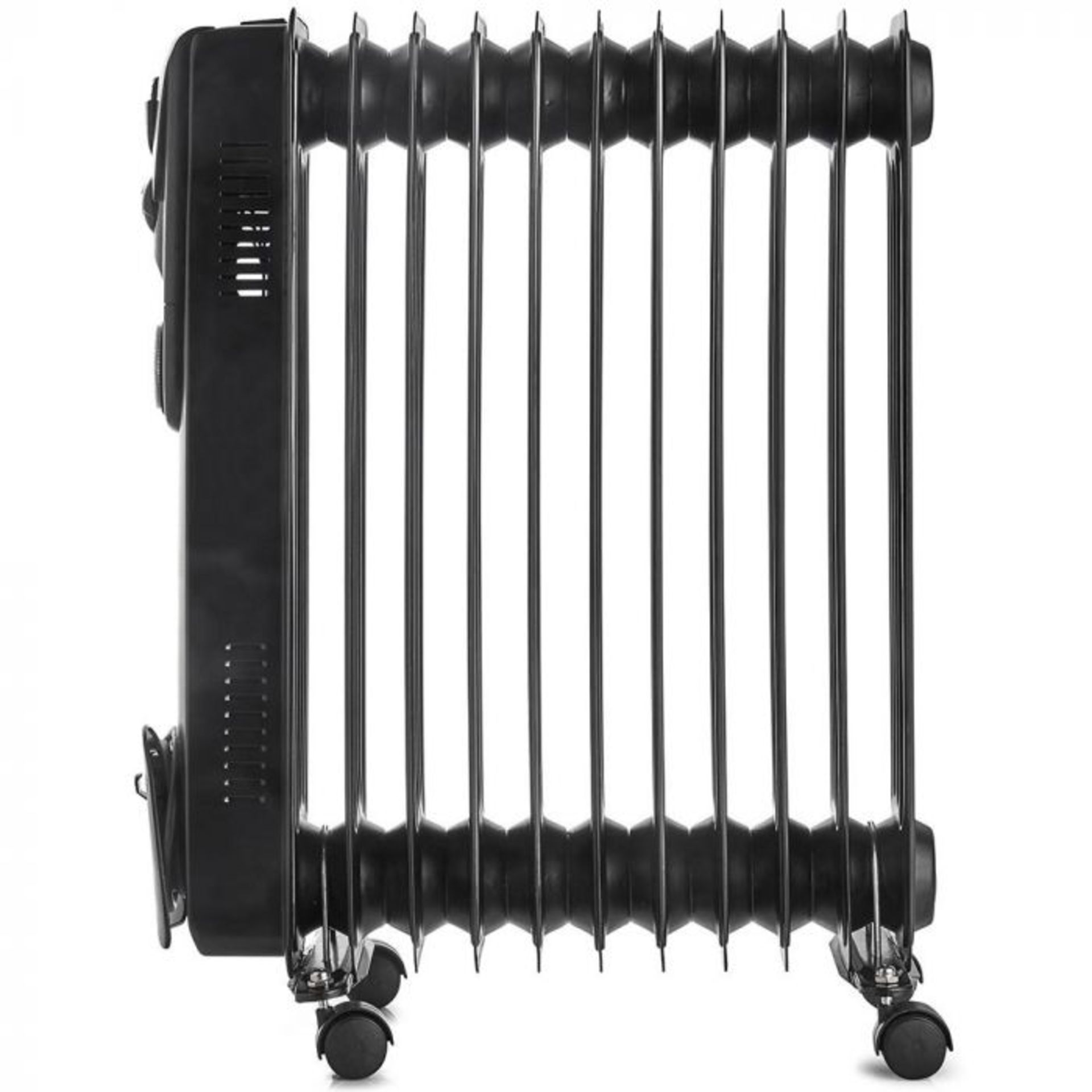 (S80) 11 Fin 2500W Oil Filled Radiator - Black 2500W radiator with 11 oil-filled fins for heat...