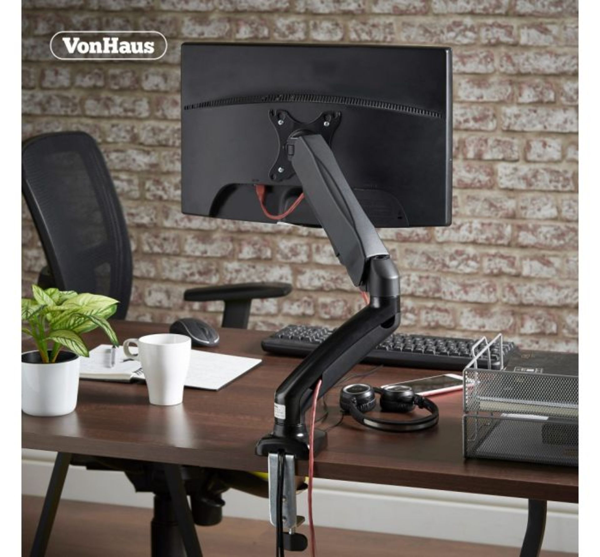 (HZ104) Single Arm Gas Mount With Clamp Ultra-flexible single monitor mount with built in cabl... - Image 3 of 3