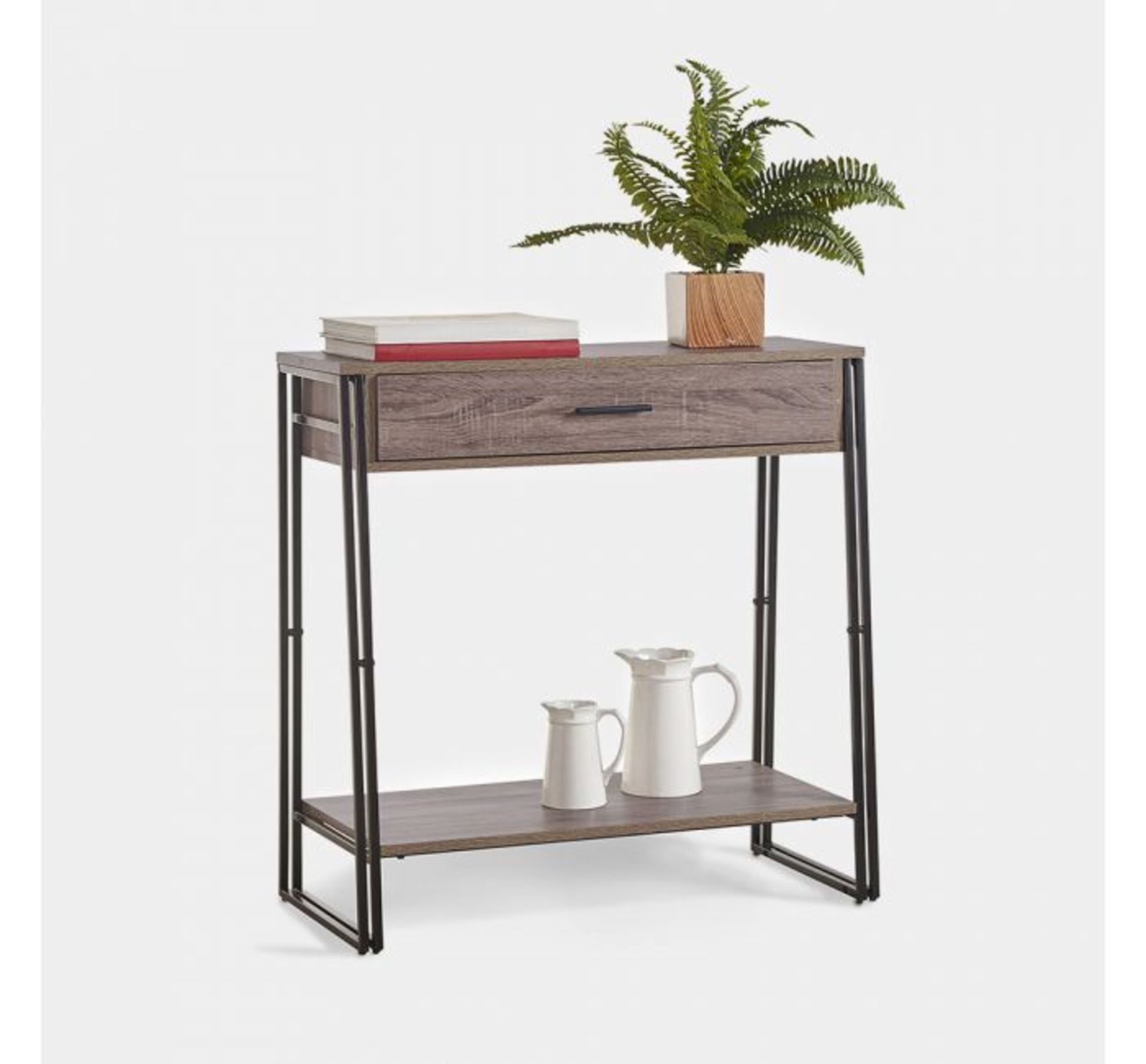 (HZ82) Rustic Walnut Console Table Handy console table makes the perfect addition to your hall... - Image 2 of 3