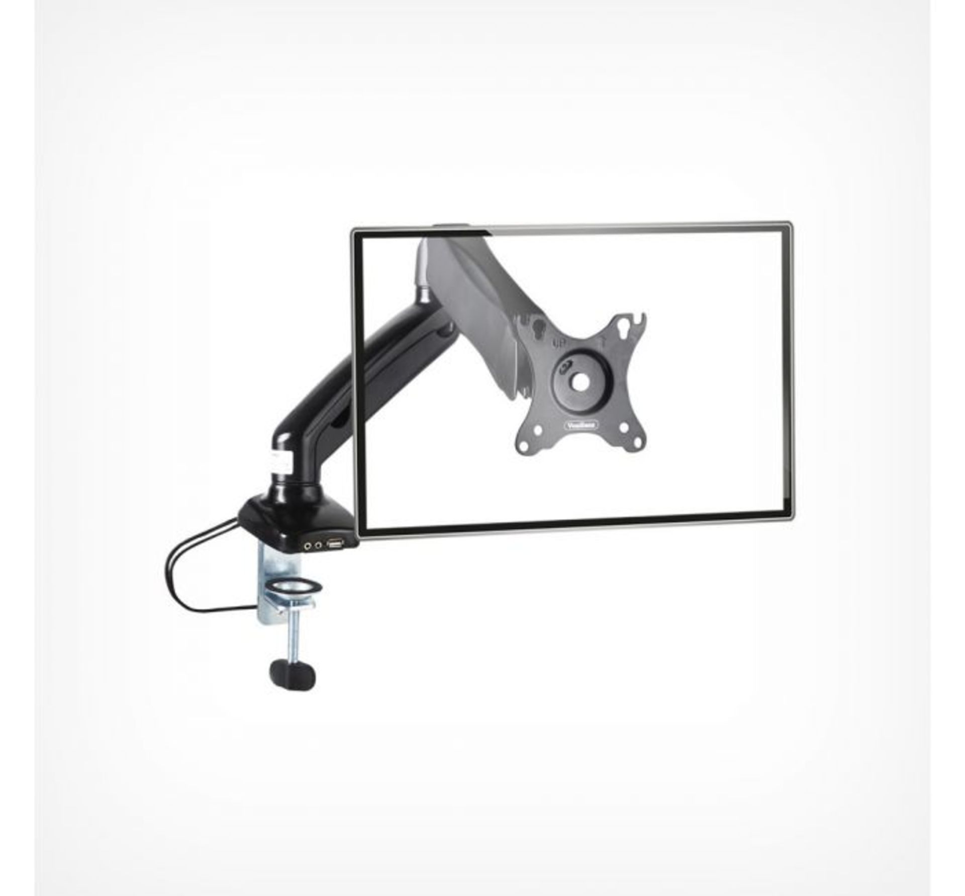(HZ104) Single Arm Gas Mount With Clamp Ultra-flexible single monitor mount with built in cabl... - Image 2 of 3
