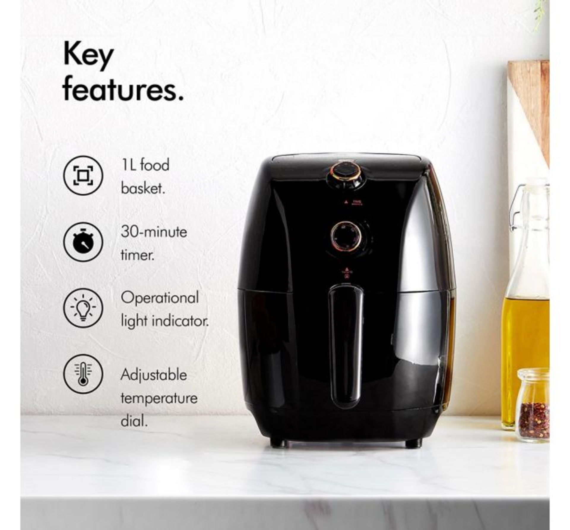 (HZ43) 1.5L Air fryer All the taste of deep fat frying with up to 80% fewer calories. Vapour ...