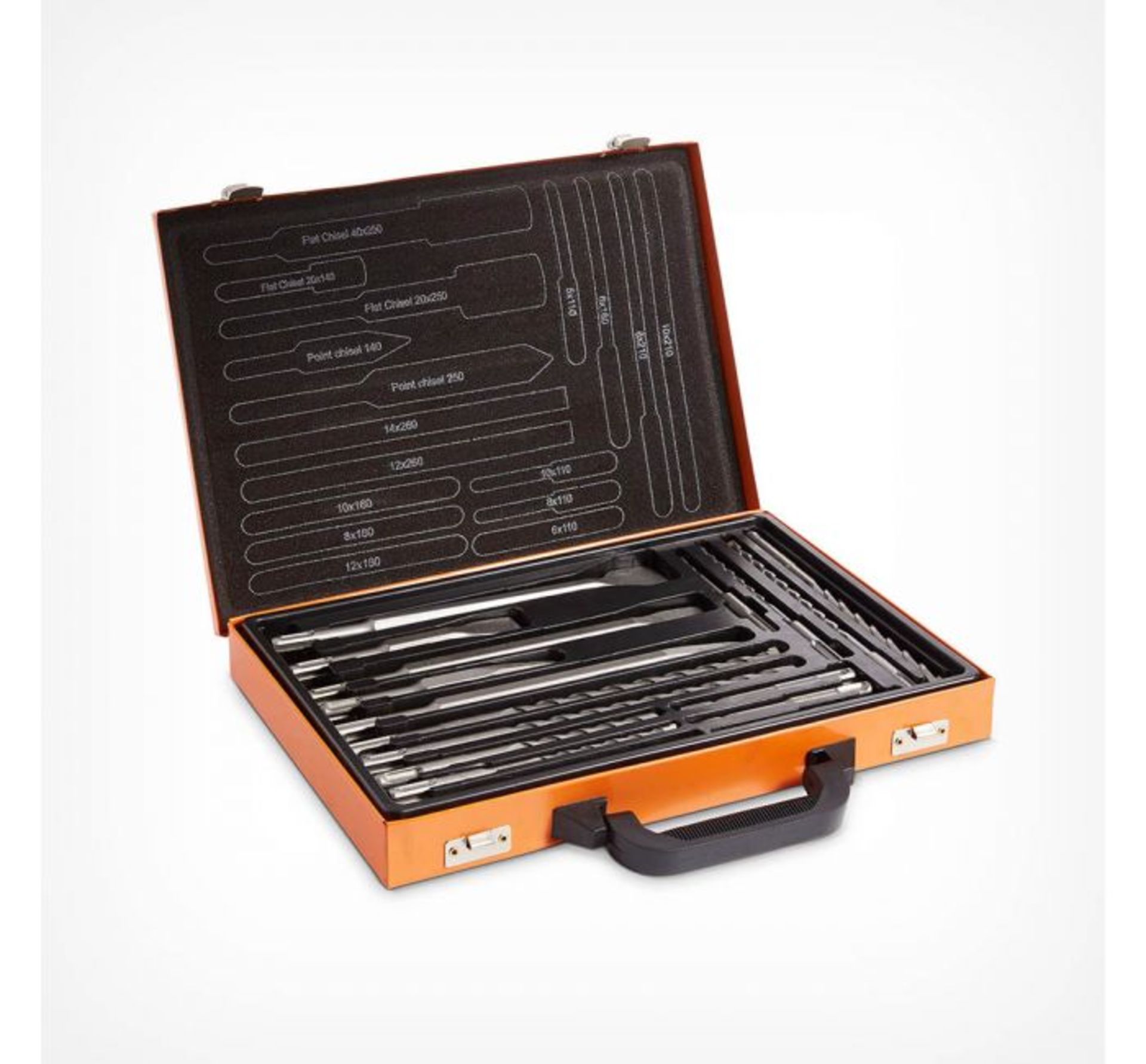 (F40) 17pc Drill Bit & Chisel Set Set includes 12 drills bits and 5 chisels Made from an ultr...