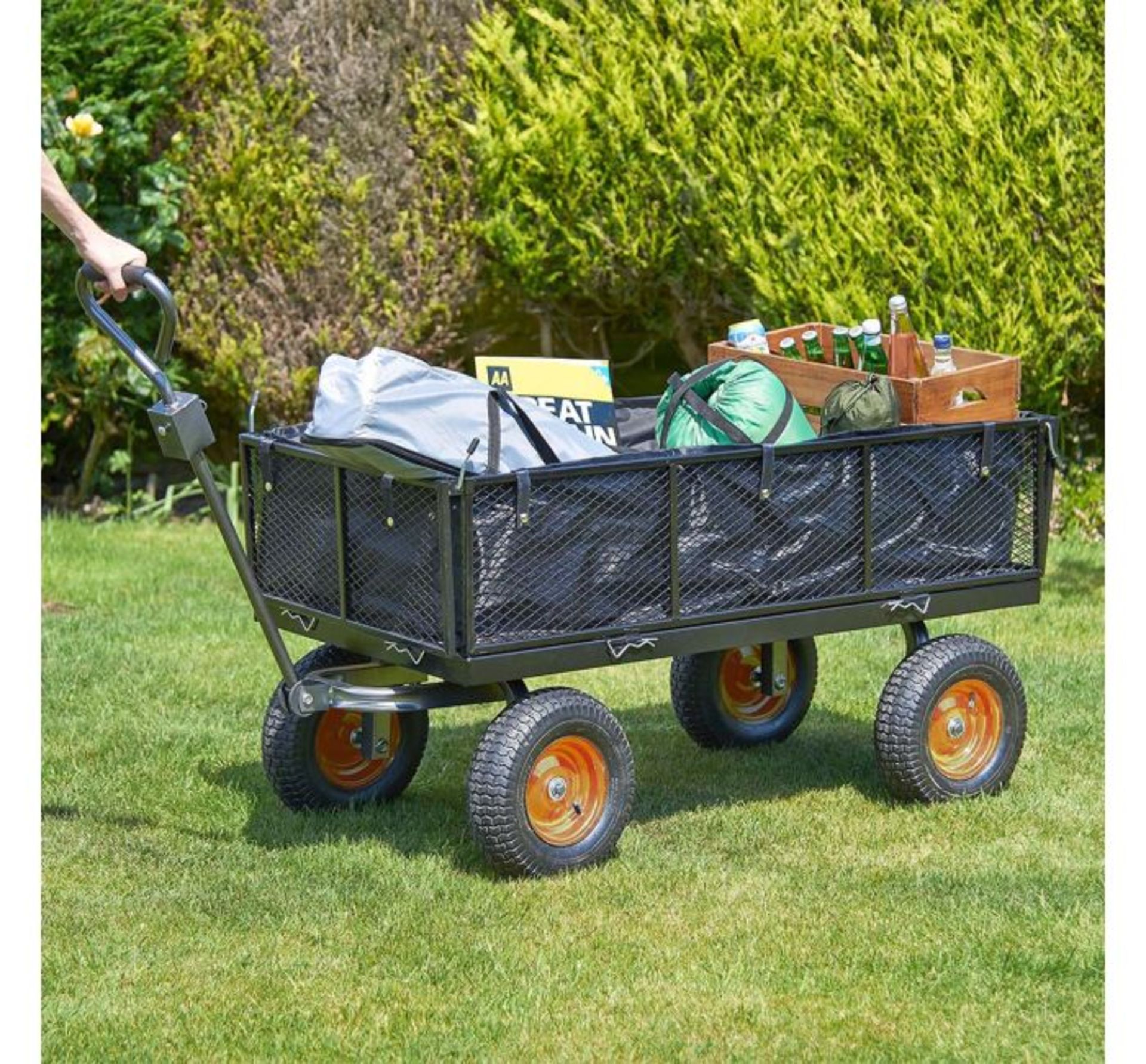 (F36) Mesh Garden Trolley Cart This heavy duty garden cart is your transportation powerhouse. ...