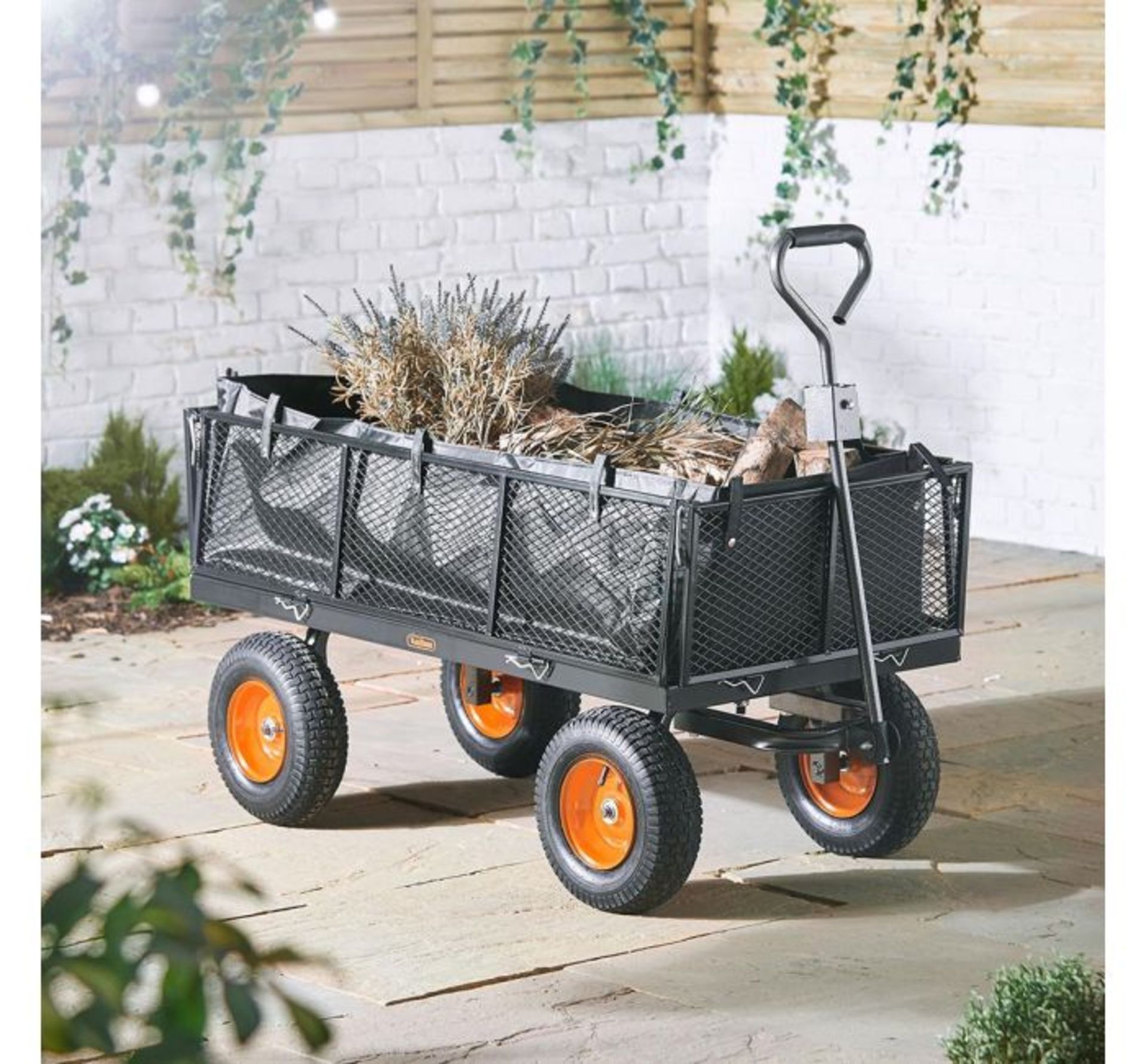 (F36) Mesh Garden Trolley Cart This heavy duty garden cart is your transportation powerhouse. ... - Image 3 of 3