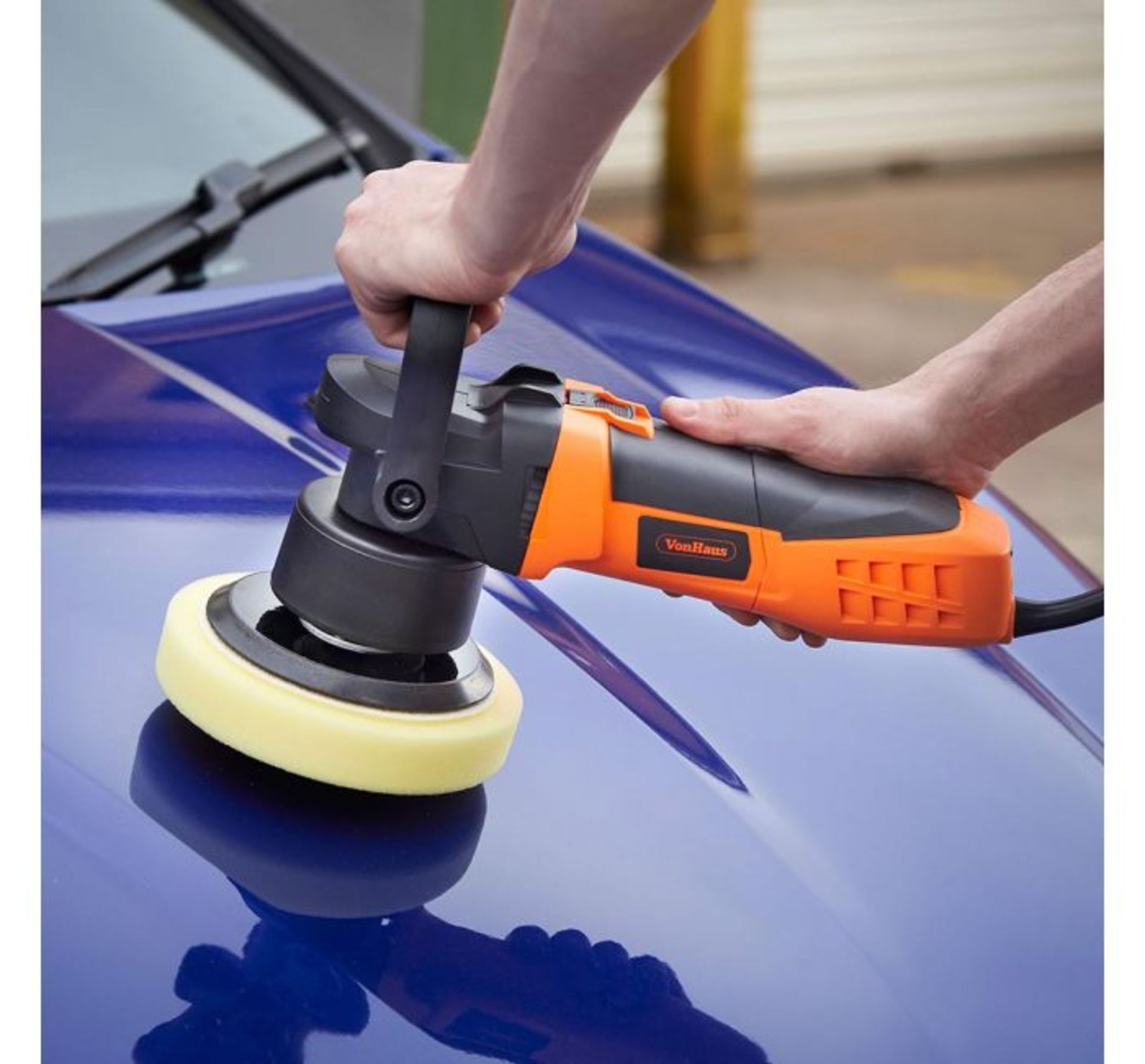 (F26) Random Orbital Polisher Kit 600W power, the polisher operates at six speed settings from...