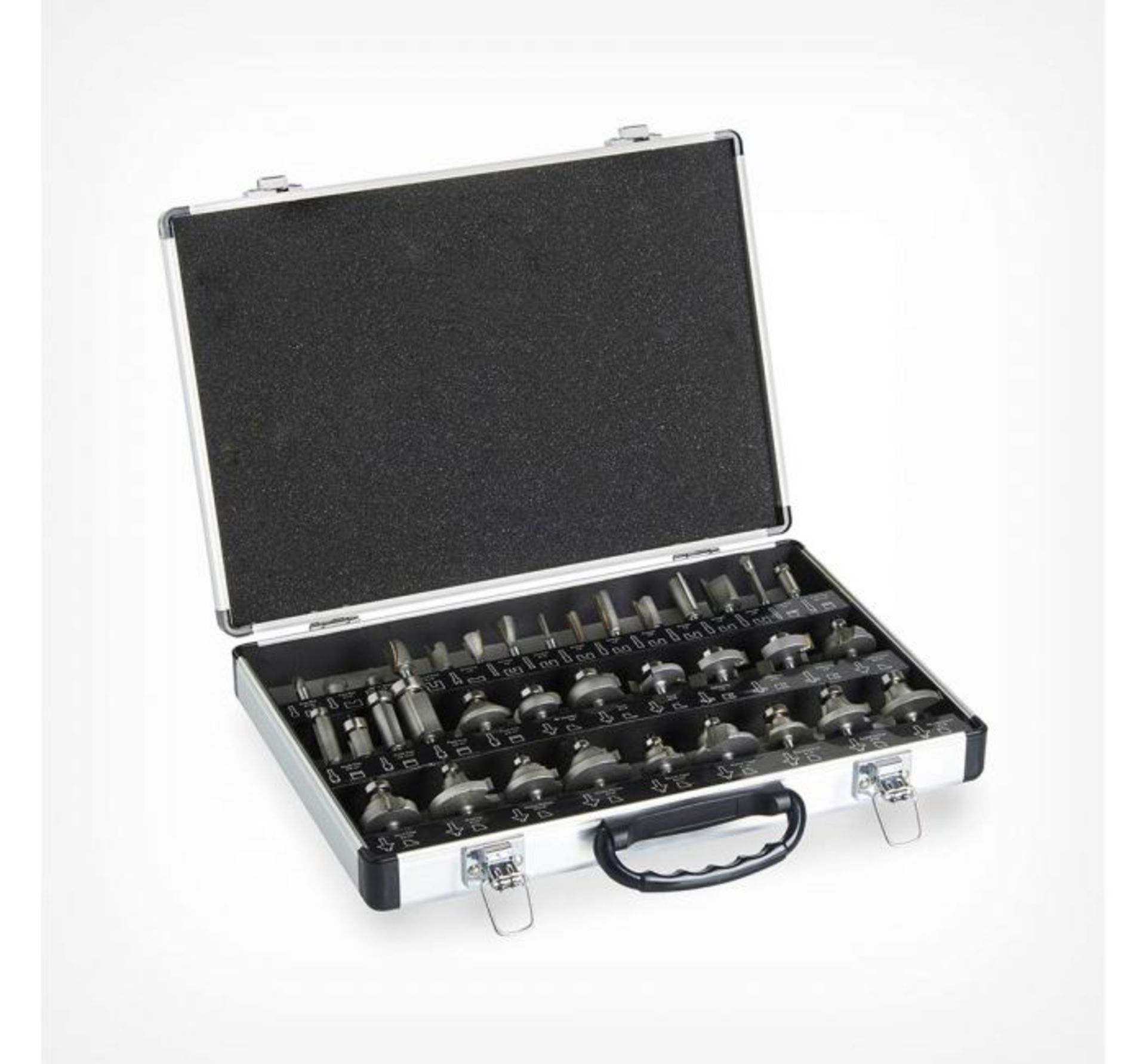 (F32) 35 Piece Router Bit Set Comprising 35 pieces of Tungsten Carbide Tipped (TCT) router saw...