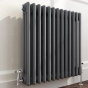 BRAND NEW BOXED 600x600mm Anthracite Double Panel Horizontal Colosseum Traditional Radiator. R...