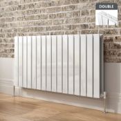 BRAND NEW BOXED 600x836mm Gloss White Double Flat Panel Horizontal Radiator. RRP £594.99.Made ...