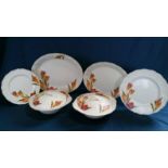 Rare Grindley Vintage Dinner Service Hand Painted Tulip Pattern