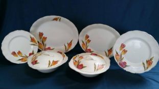 Rare Grindley Vintage Dinner Service Hand Painted Tulip Pattern