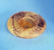 Art Deco George Davidson Glass Marble Effect Swirl Brown Cloud Glass Posy Bowl