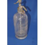 Vintage Large Glass Syphon Stretton Hills Mineral Water Co Church Salop