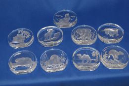 Danbury Mint Wildlife Crystals x 9